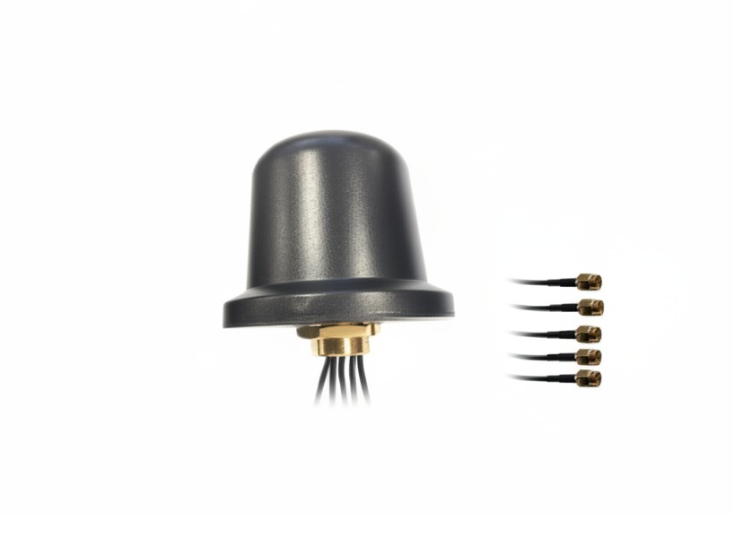 SW20286EB56 5-in-1 Multi-Band 5G+GNSS IoT Antenna, 4x4 MIMO, IP67 Rated SMA-M 200cm
