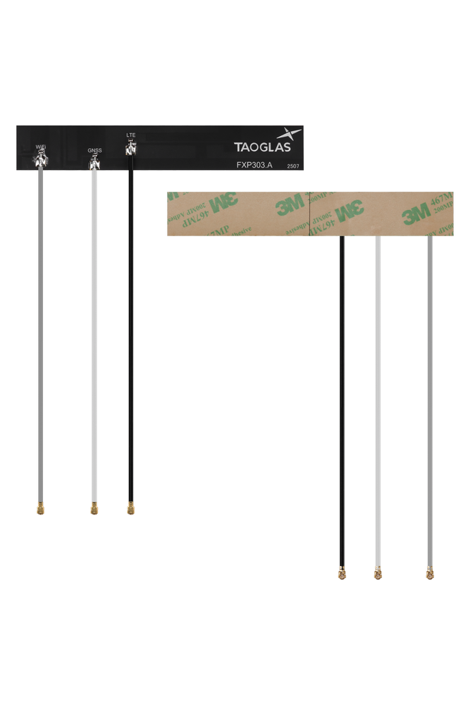 FXP303.A.001 Antenne Superkompakt 5G, GNSS, W-lan 6E/7 flex PCB Klebeantenne 3-in-1 für Asset-Tracking, Telematik, E-Mobilität, Smart Agriculture