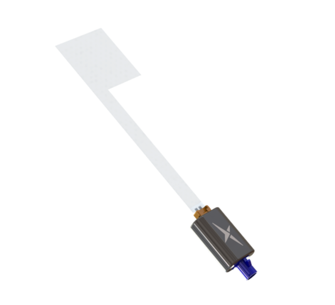 TFX125.A Antenne GNSS Klebeflex-PCB Unsichtbar FAKRA Code C (M) Blau für Automotive und kommerziellen Transport, EV-Ladestationen und Parkplätze, Digital Signage und Displays, Point-of-Sale-Kioske